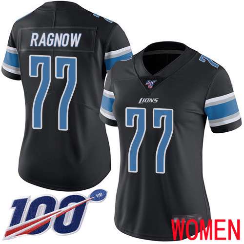 Detroit Lions Limited Black Women Frank Ragnow Jersey NFL Football #77 100th Season Rush Vapor Untouchable